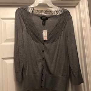 Gray lace sweater